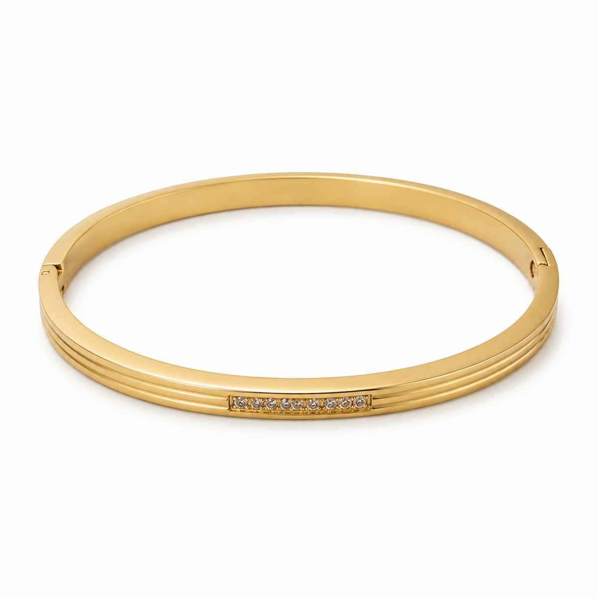 Golden Line Crystal Bangle