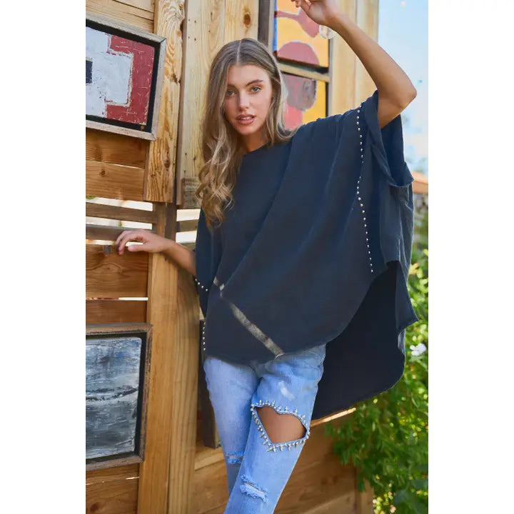 The Studded High-Low Tee