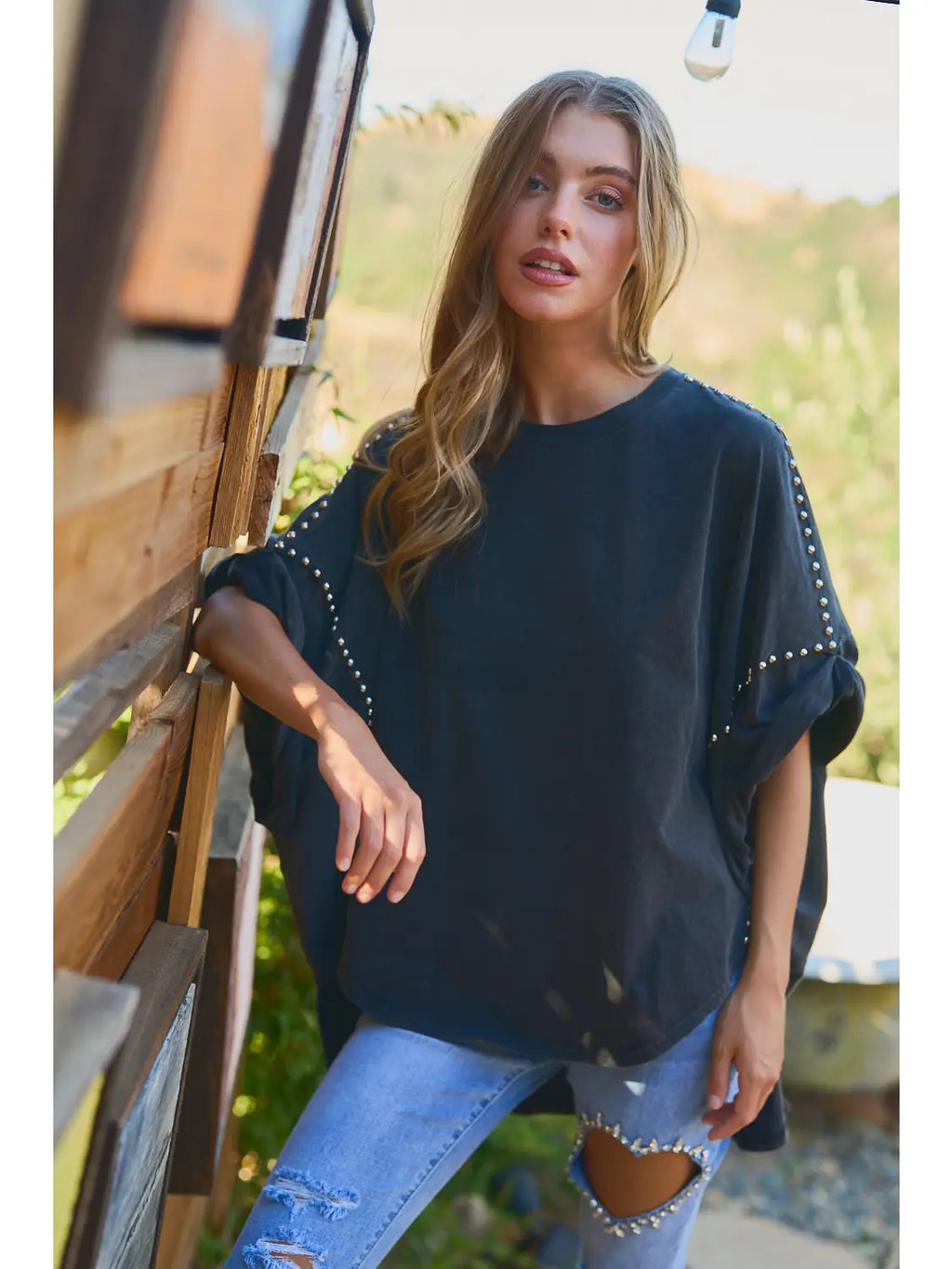 The Studded High-Low Tee