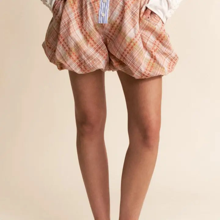 The Linn Plaid Bubble Shorts